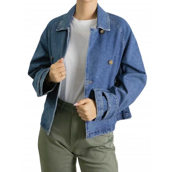 Trench in denim corto con bottoni  Only 